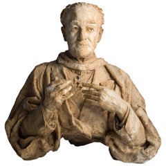 Plaster Bust of a Priest by Maurice Lambert, circa 1950 12