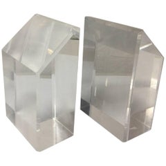 Pair of Midcentury Lucite Bookends