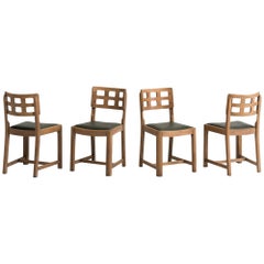 Set of Four Oak Dining Chairs by Heals of London, circa 1930 11