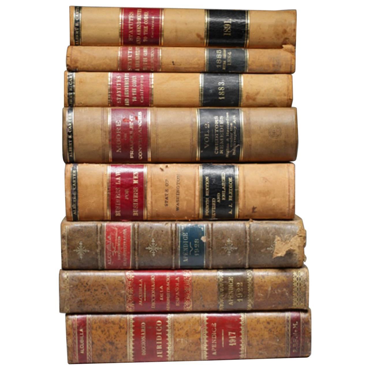 19th Century Set of Eight Antique Books, circa 1882-1922