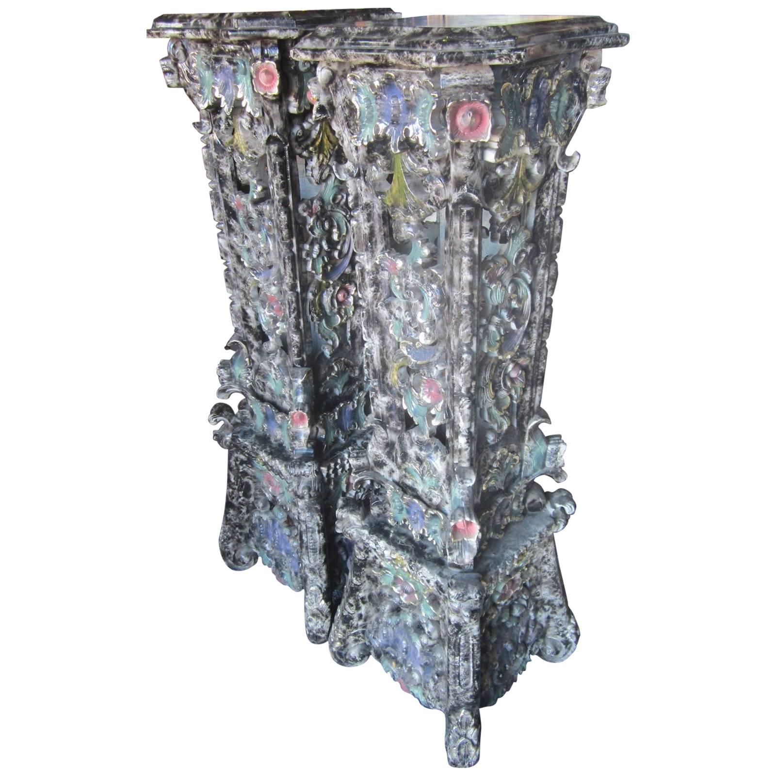 Pair of Large Ornate Chinese Pedestals