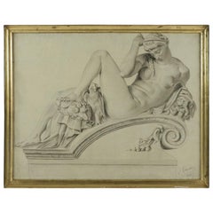 Antique Léon François Comerre the Day Early-20th Century Drawing, circa 1900