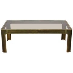 Sophisticated Brass and Glass Coffee Table, 1970s