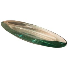 Italian Oval Glass Dish/Bowl/Vide Poche Attributed to Fontana Arte, circa 1960s