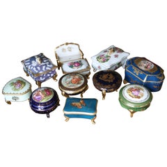 Antique 19th Century Decorative Boxes by Limoge Porcelain, France