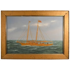 Antique Thomas Willis Picture of the Two-Masted Schooner, Sarah E. Walters