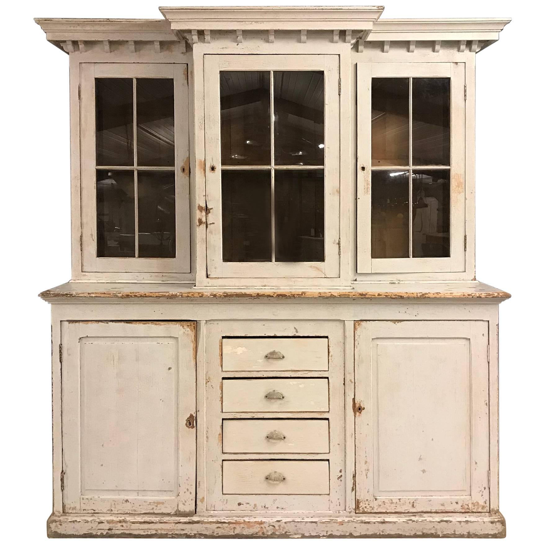 Big French Antique High Buffet Cabinet, 19th Century For Sale