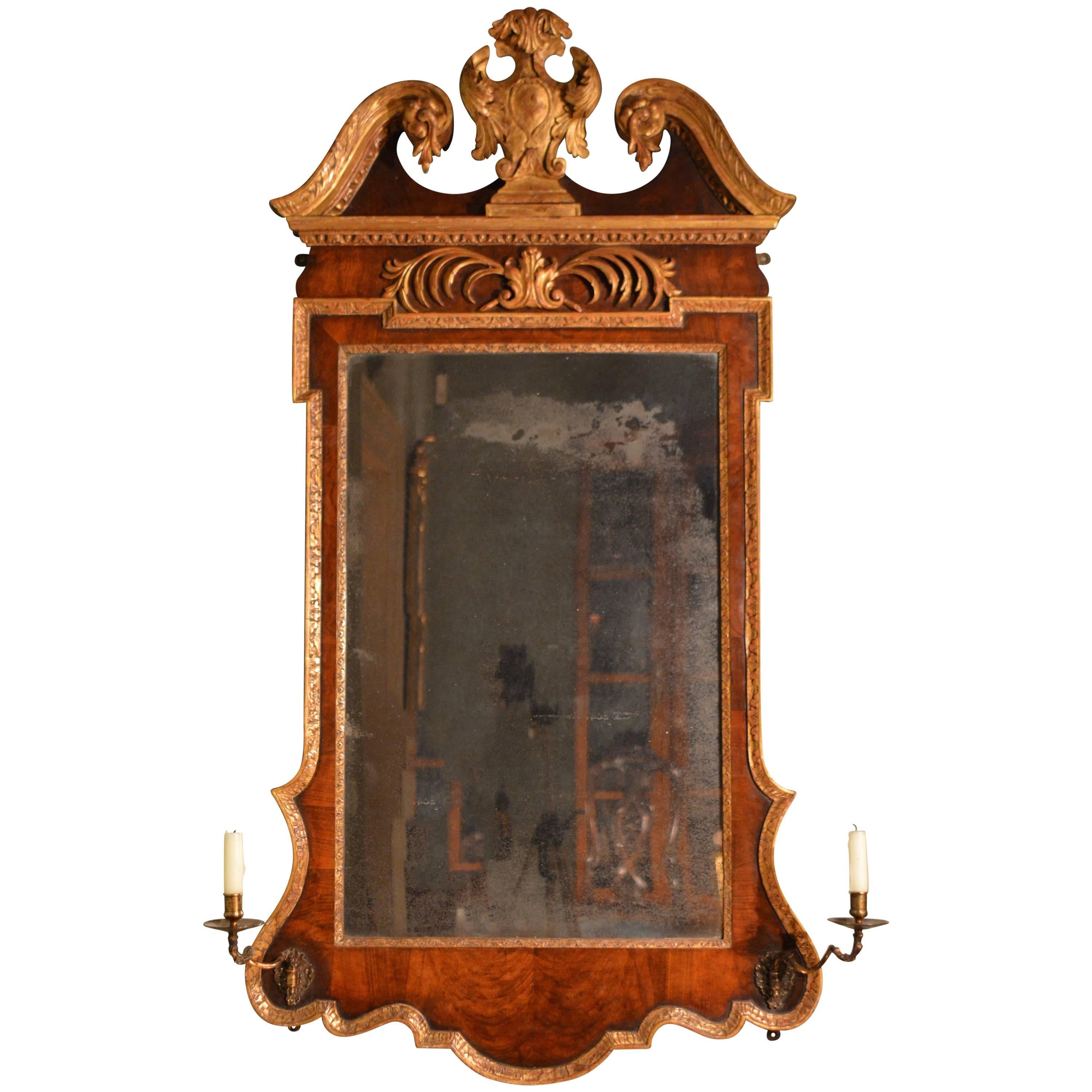18th Century Walnut Parcel-Gilt Mirror
