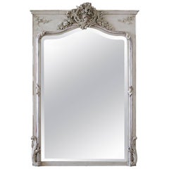 20th Century Carved and Painted Trumeau Mirror
