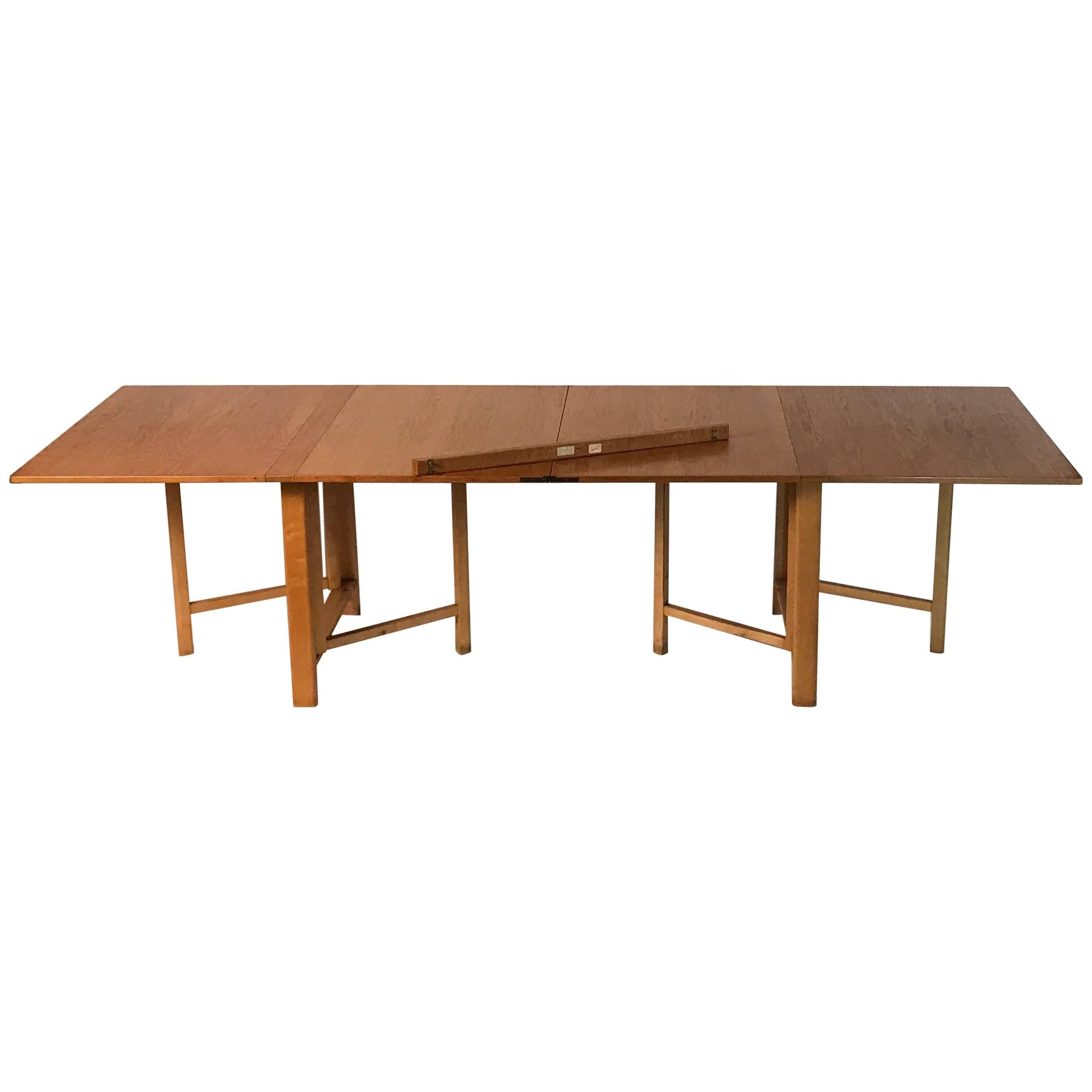 Rare Early Bruno Mathsson ''Maria Flap'' Dining Table in Oak
