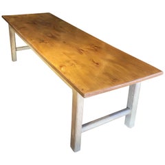 Antique Oak and Elm Topped Farm Table