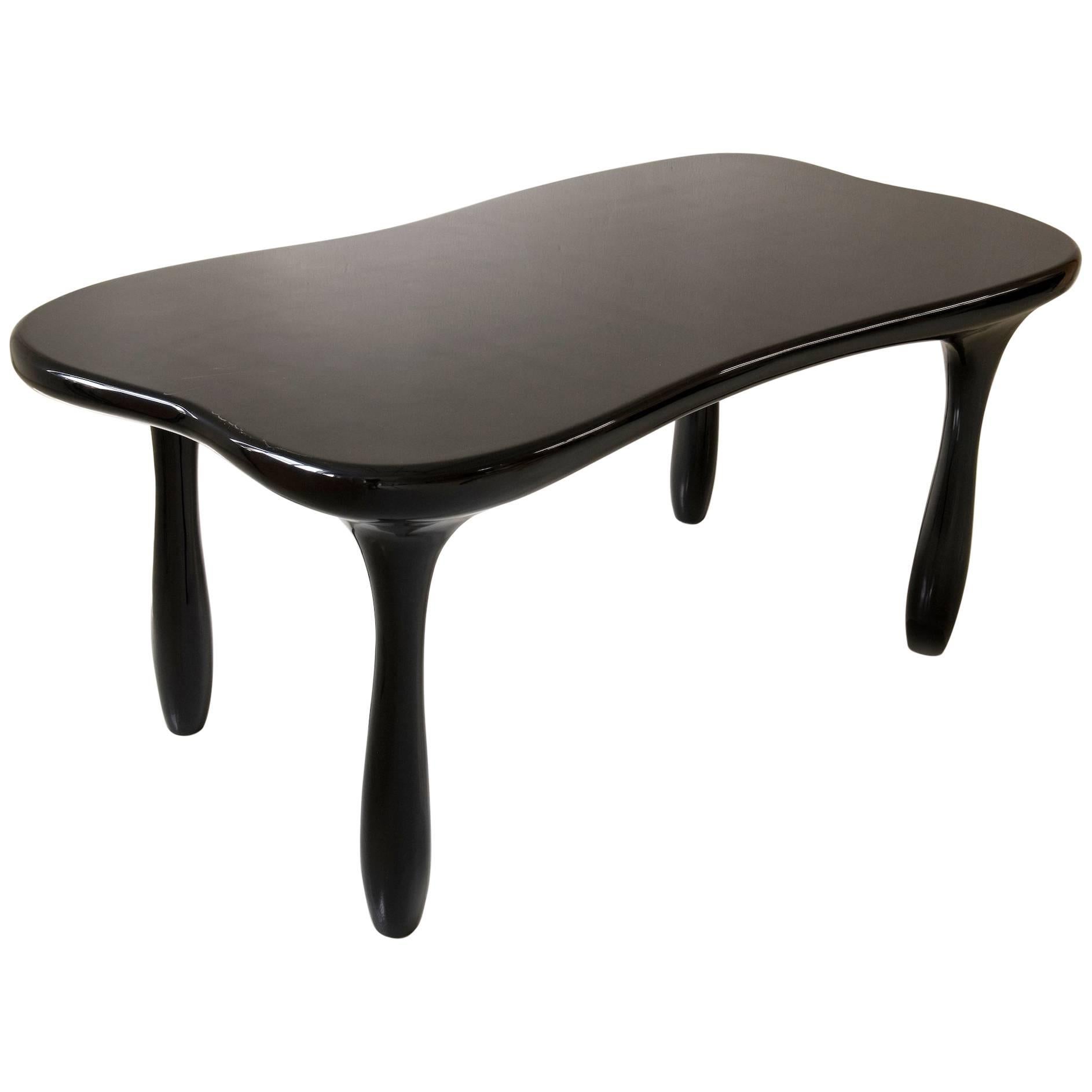 Lacquered Desk or Dining Table by Jacques Jarrige For Sale