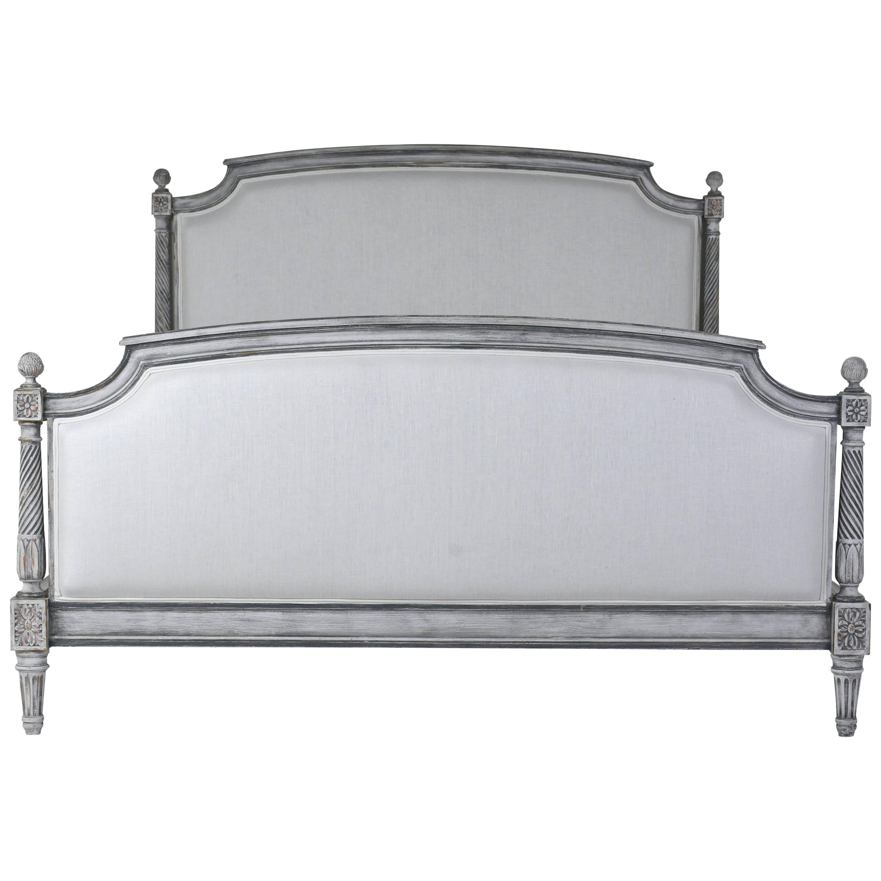 French Louis XVI-Style Full Size Painted Bed Frame