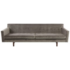 Edward Wormley for Dunbar Bracket Back Sofa in Gray Mohair