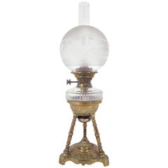 19th Century Rippingilles Patent Brass Oil Lamp