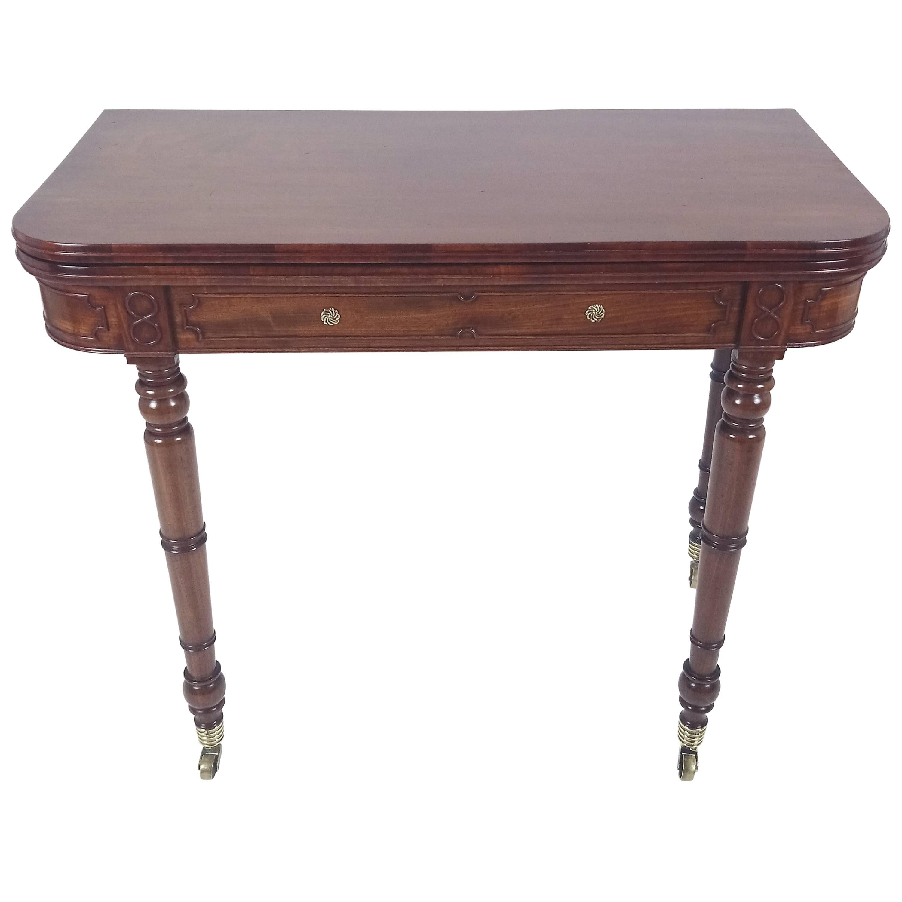 Regency Mahogany Fold over Games Table in the Manner of Gillows