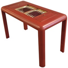 Table de backgammon Plateau réversible Revêtu de lézard