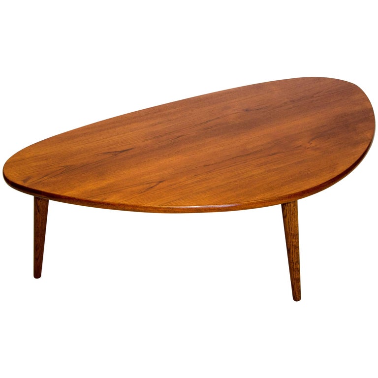 Large Danish Teak Organic "Guitar Pick" Coffee Table at 1stDibs