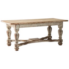 18th Century Swedish Period Baroque Oak Library Desk or Dining Table 2