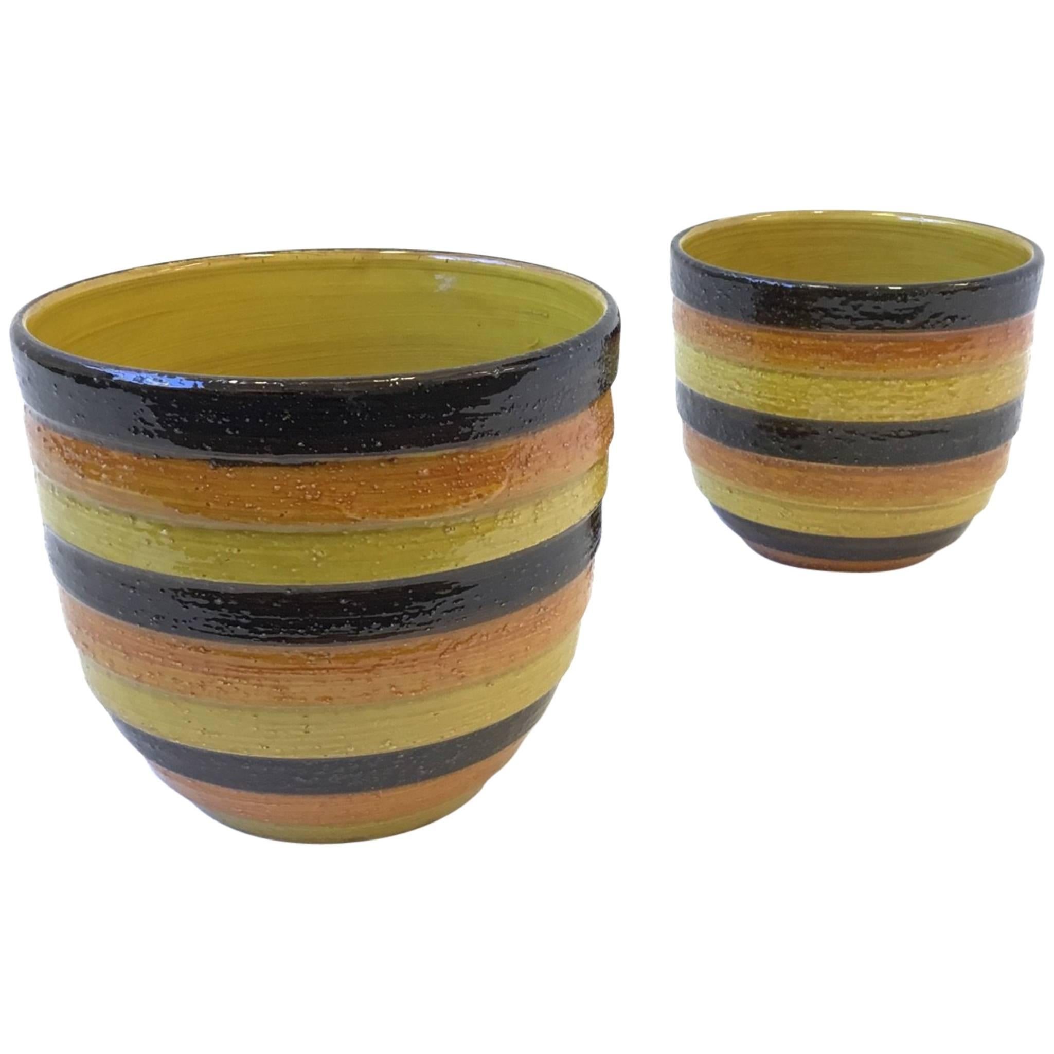 Pair of Italian Ceramic Planters by Bitossi for Rosenthal 