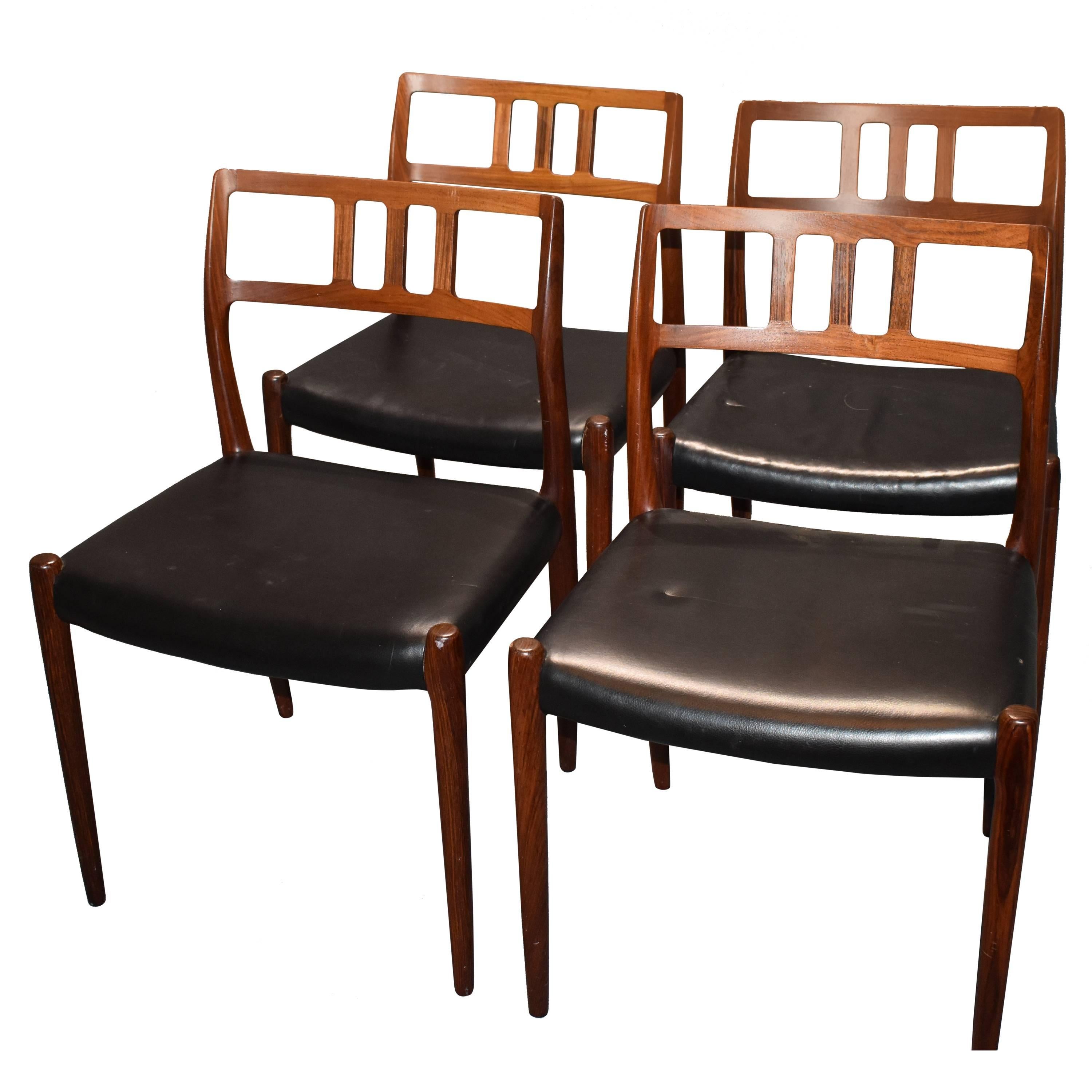 Niels Otto Møller Rosewood Dining Chairs Model 79