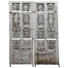 Ethnic Style Monumental Decorative Elements in Plaster, 20th Century