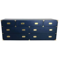 Lacquered in Blue Vintage Campaign Dresser