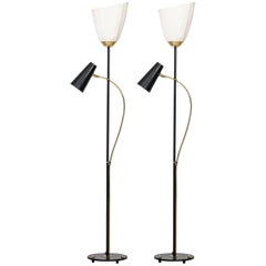 Rare Pair of Floor Lamps Produced in Sweden