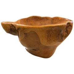 Retro Beautiful Olive Wood Cup in the Taste of Noll, circa 1960