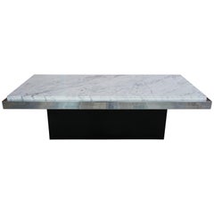Vintage Coffee Table Marble White and Chrome