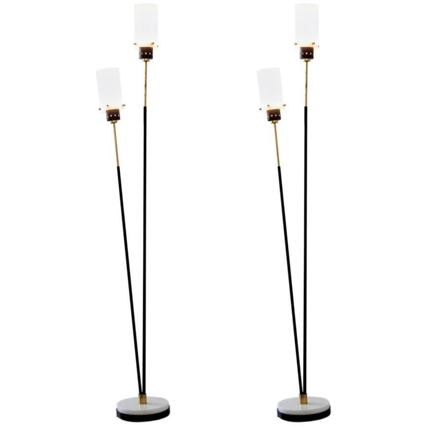 Pair of Italian Floor Lamps by Stilnovo, 1950s