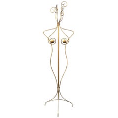 Vintage Gilt Metal Coat Rack, circa 1970-1980