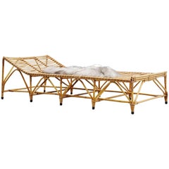 Italian Bamboo Daybed Fantastic Shaped, Italy, 1960