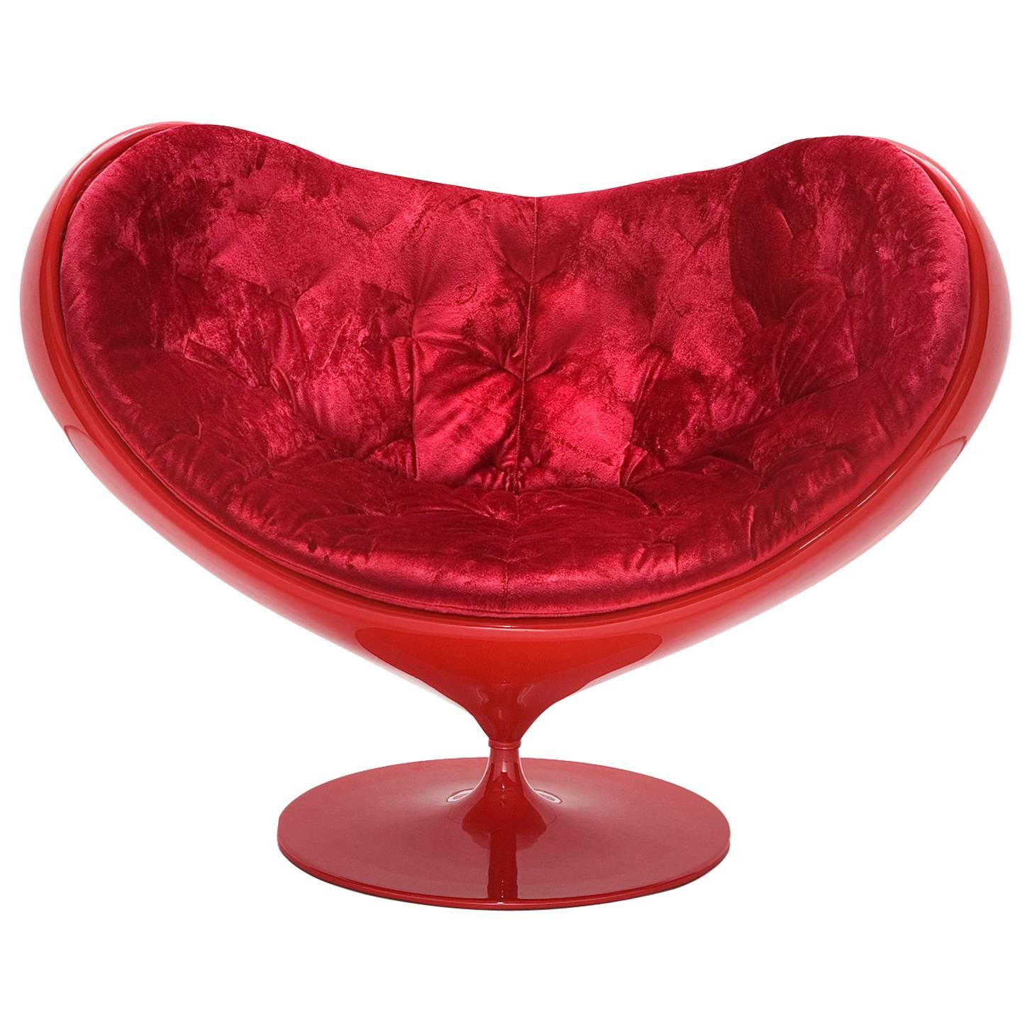 Red Love Armchair by Sandro Santantonio for Giovannetti, Made in Italy For Sale