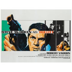 Vintage Bullitt Original UK Film Poster, Tom Chantrell, 1968