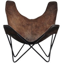 Jorge Hardoy Ferrari Butterfly Chair Brown for Knoll, 1970