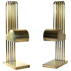 Exceptional Pair of Brass Table Lights by Marcel Breuer, Paris Exhibition, 1925