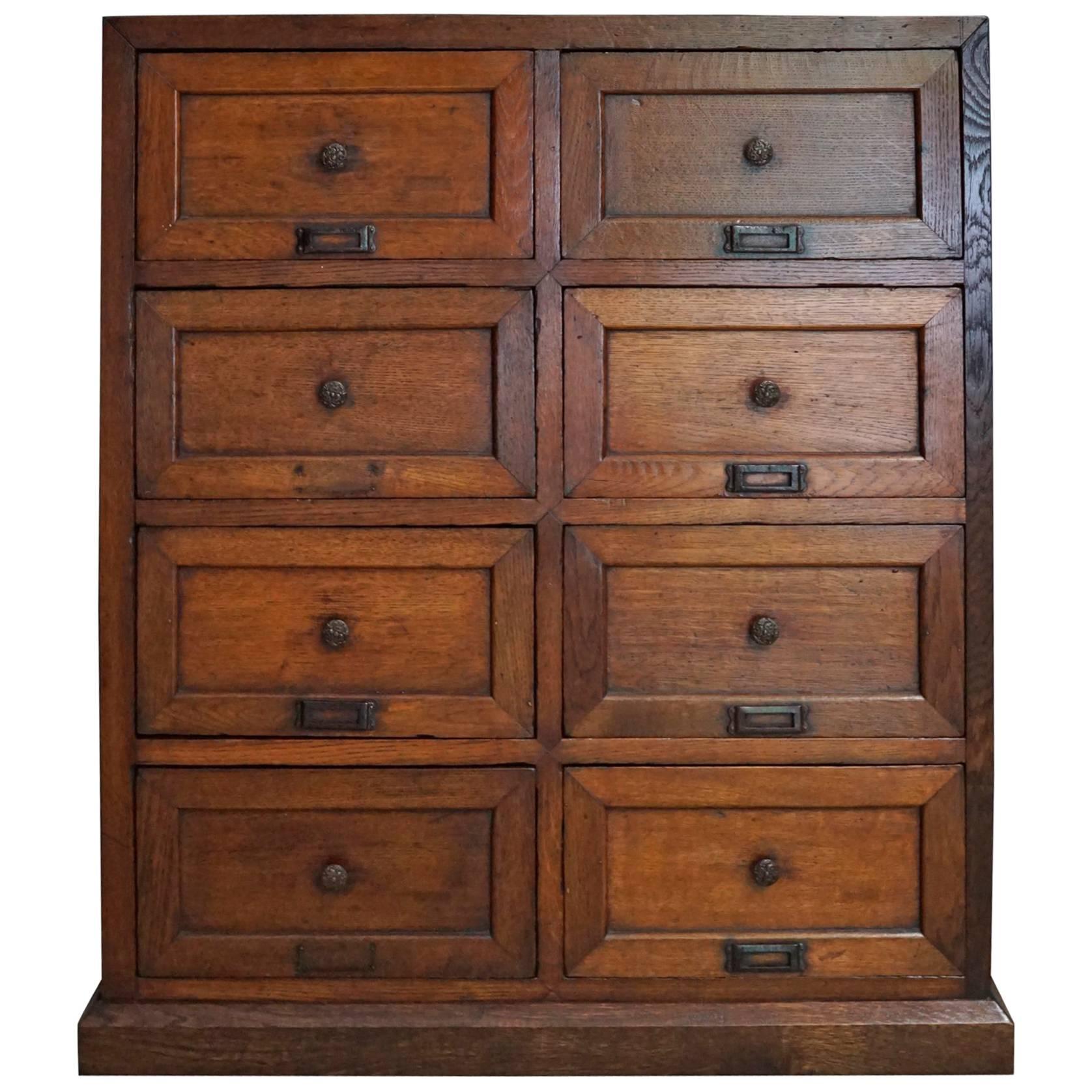 French Oak Apothecary Cabinet, 1870s