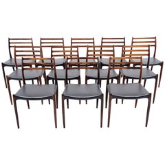 Niels Moller Model 78 Dining Chairs in Rosewood Denmark, 1962