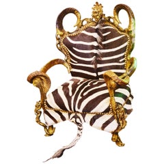 Zebra Armchair with Zebra Head Back