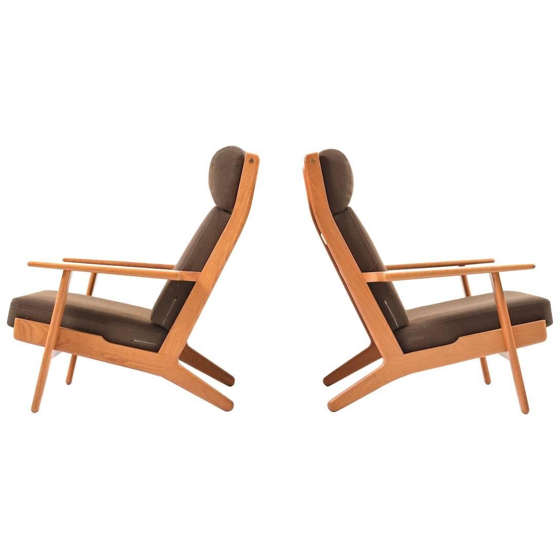 GE-290 / Pair of Highback Lounge Chairs in Teak by Hans J. Wegner For Sale