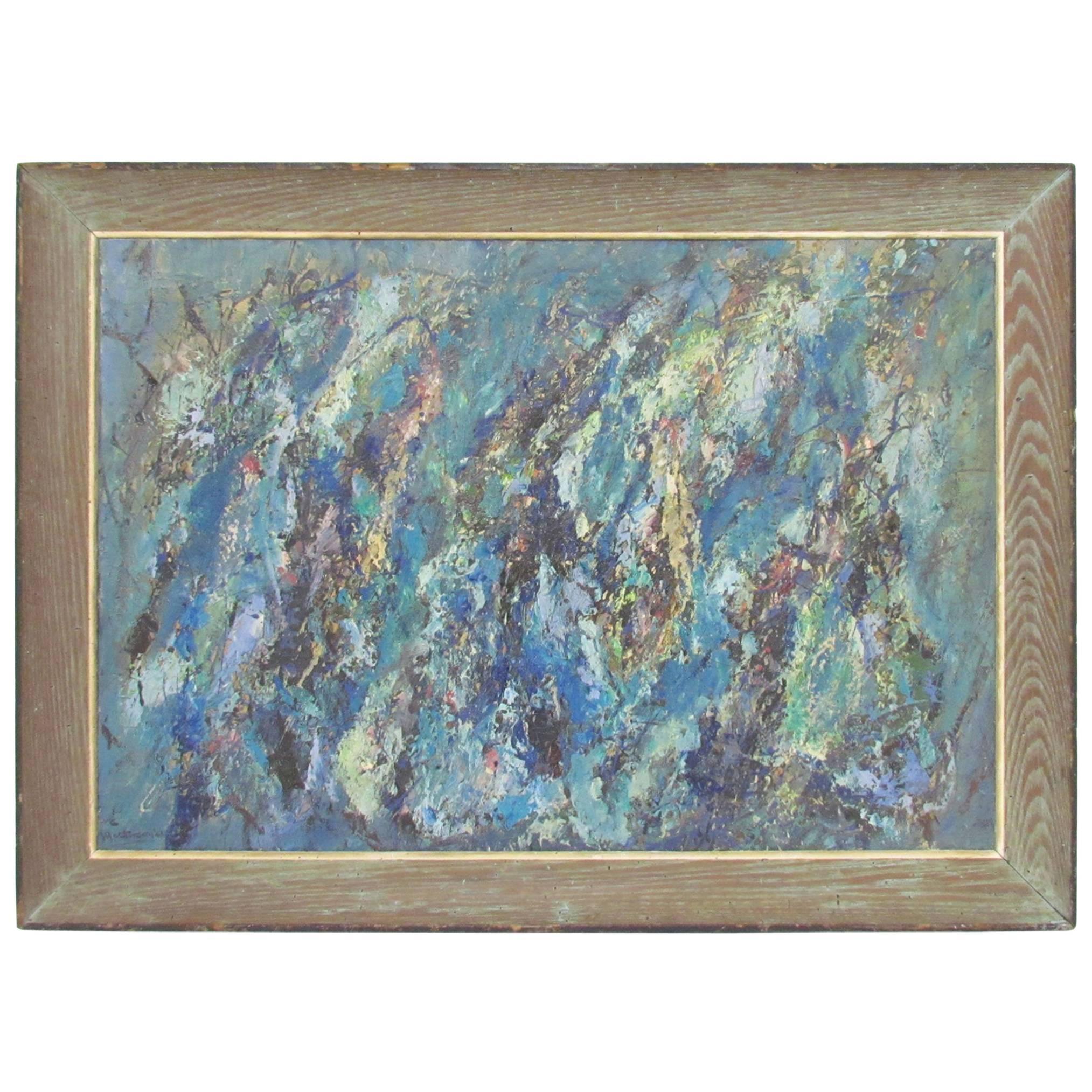 Abstract Expressionist Oil by Virginia Mortenson Francis, 1961