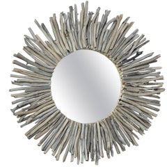 Miroir en bois flotté Sunburst