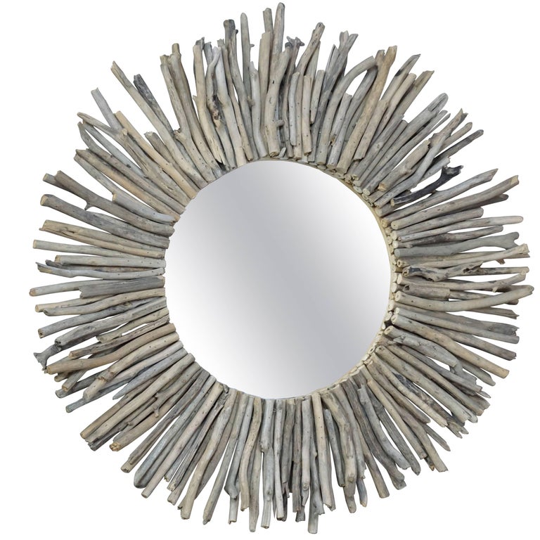 Driftwood Sunburst Mirror For At, Driftwood Sunburst Wall Mirror