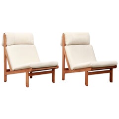 Pair of Danish Designer Bernt Petersen "Rag" Lounge Chairs