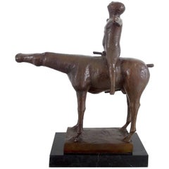 Sculpture in Bronze Study After Marino Marini's Masterpiece L'Angelo Della Città