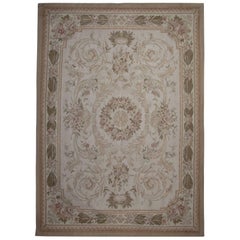 Vintage Chinese Needlepoint Rug With Aubusson Design And French 20th Century Aubusson Style Rugs Flat Weave Needlepoint From China