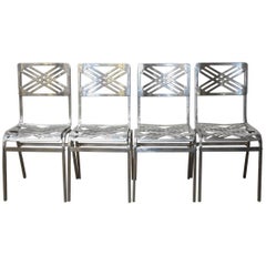 French Aluminum Eiffel Tower Chairs by Gallerie for Slavik