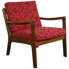 Ole Wanscher for France & Son, Denmark, 1960s Teak Lounge Chair Geo Upholstery