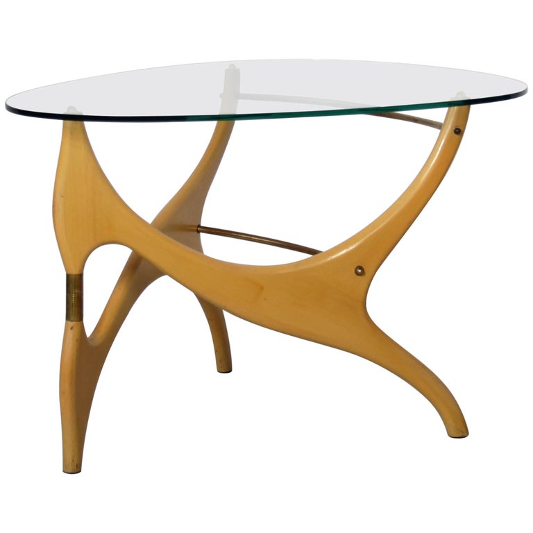 Birchwood Gltop Coffee Table In The Style Of Carlo Mollino For Birchwood Gltop Coffee Table In The Style Of Carlo Mollino For